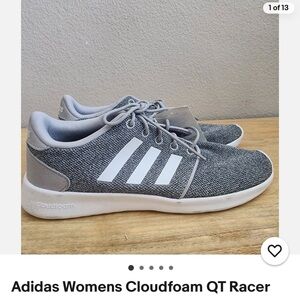 Adidas Women's Cloudfoam QT Racer Gray Sneakers